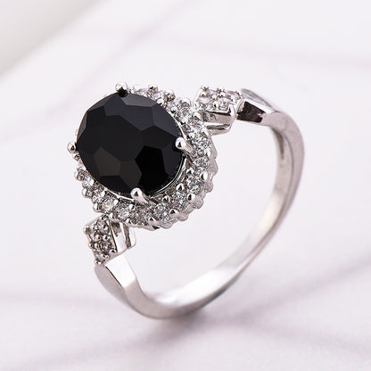 Fashion Temperament Red Crystal Jewelry Ring