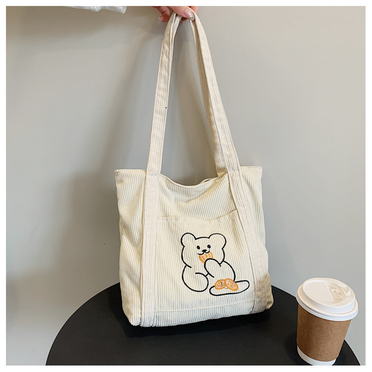 Female Cartoon Embroidered Shoulder Bag Japanese Series