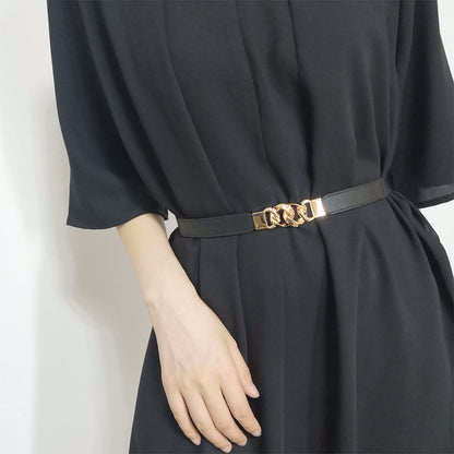 Waistband Female Fine Leather Belt Trims The Body Adornment Shirt To Match Dress Multi - Ring Buckle Elastic High Atmosphere Summer New Style