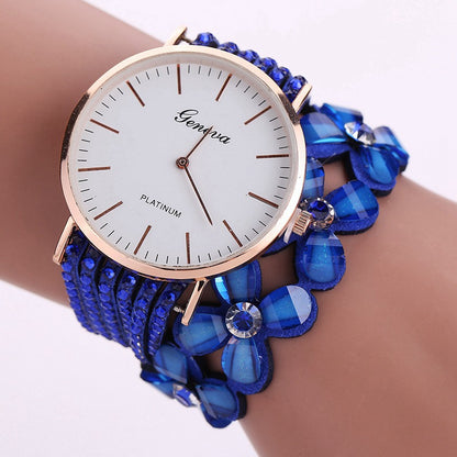 Flowers Watches Women Dress Elegant Quartz Bracelet Watch