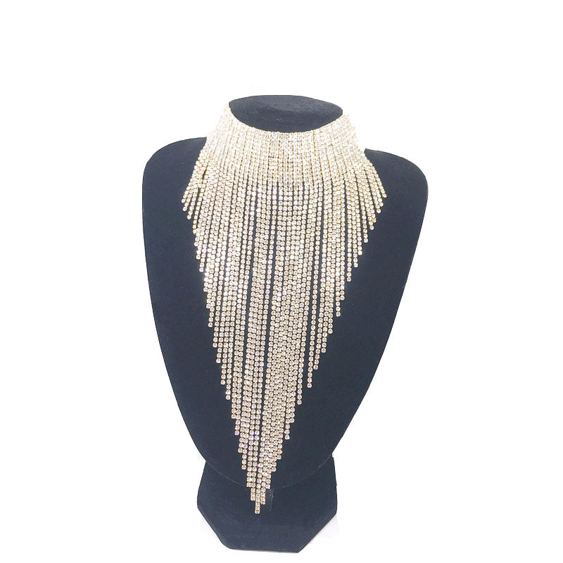 Rhinestone Tassel Necklace