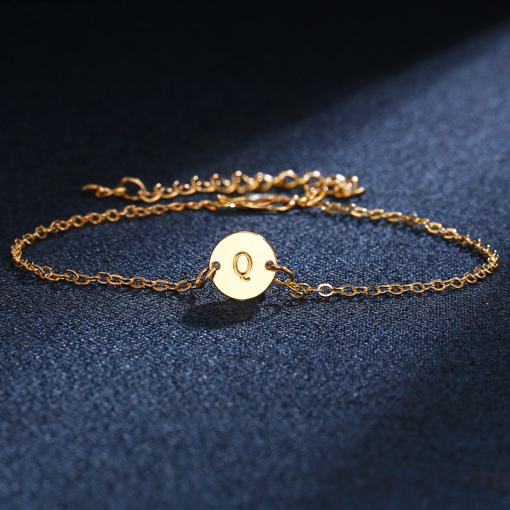 Adjustable Gold Color Alloy Letter Bracelets