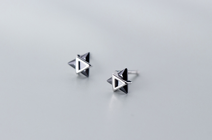 S925 Silver  Diamond-studded Triangle Geometric Earrings