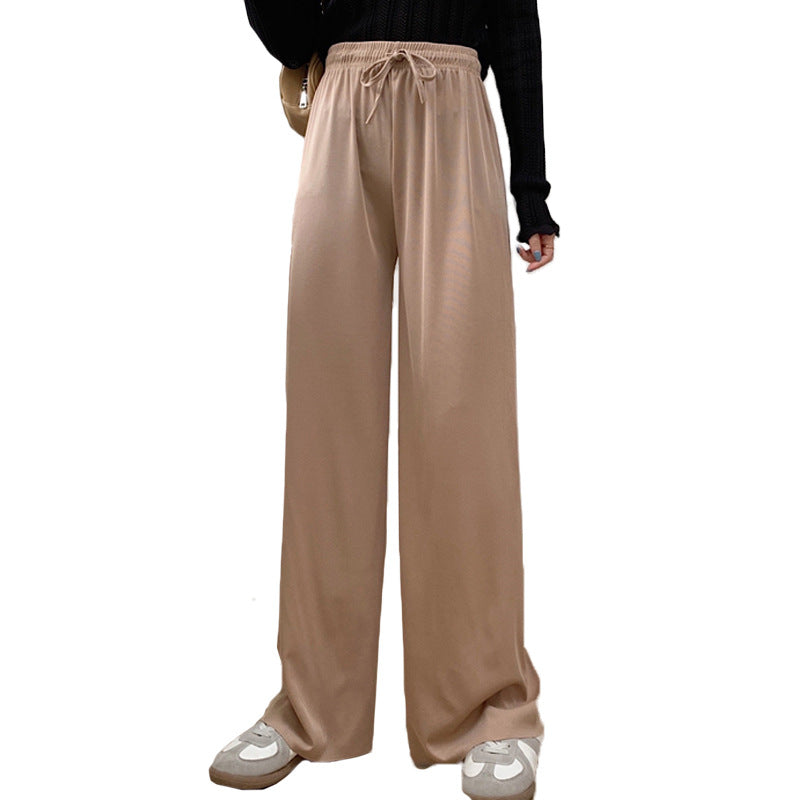 Solid Color High Waist Loose Pants