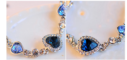 Heart Shaped Zircon Crystal Diamond Bracelet