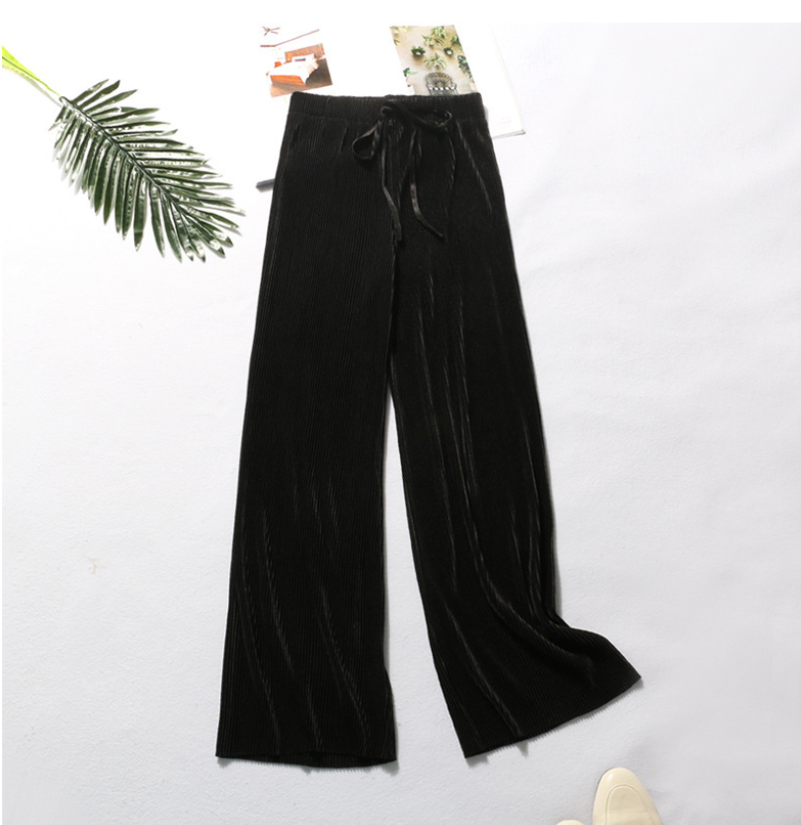 High waist vertical spring and summer casual pants