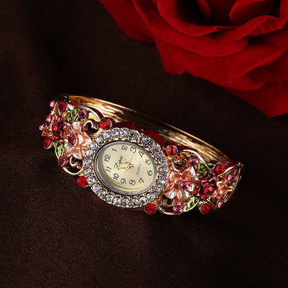 Fashion diamond flower lady watch