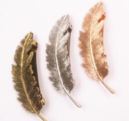 Han Edition Leaf Feather Hair Card Metal Elastic Hair Clip