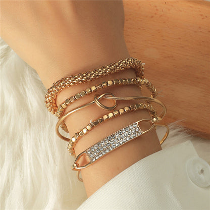 5-piece Set Of  Vintage Chain Bracelets