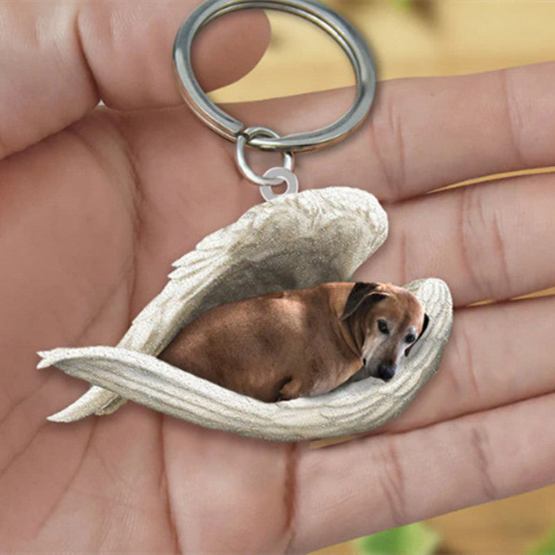 Sleeping Angel Pet Keychain