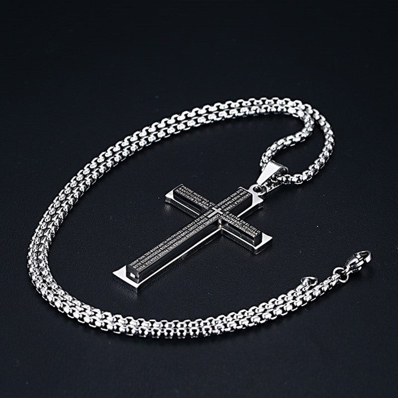 Double Cross Men's Titanium Necklace