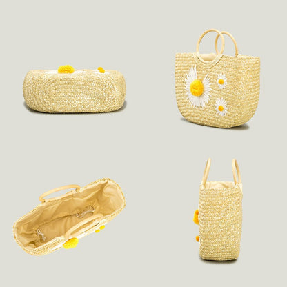 Little Daisy Straw Handbag Beach Holiday