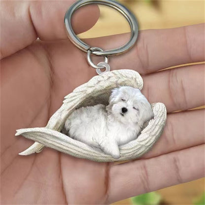 Sleeping Angel Pet Keychain