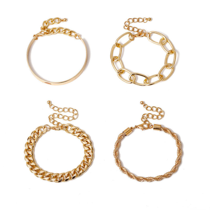 Four-Piece Alloy Bracelet