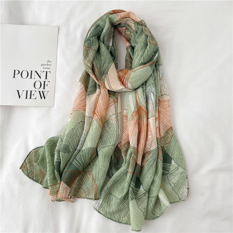 Travel Shawl Geometric Plaid Scarf