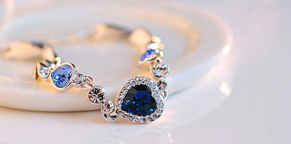 Heart Shaped Zircon Crystal Diamond Bracelet