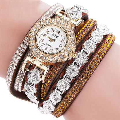 Leather Rhinestone Watch