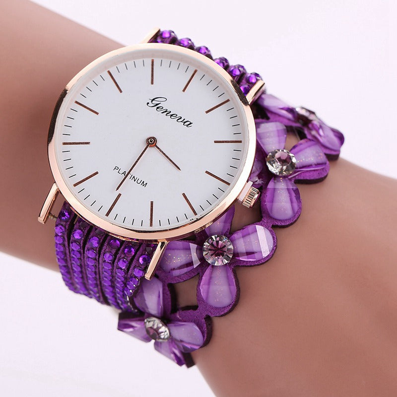 Flowers Watches Women Dress Elegant Quartz Bracelet Watch