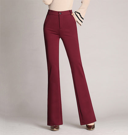 Straight High Waist Work Pants Trousers