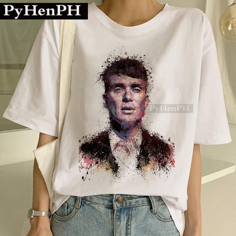 Peaky Blinder Peripheral Printed T-shirt Male And Female Couple Short Sleeve T-shirt