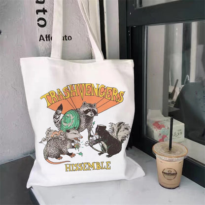 Shopping Bag Funny Cute Cartoon Cat Pattern