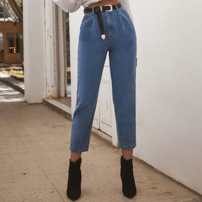 All-match High-waist Ladies Denim Trousers