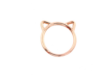 Ms. Cat Ring Green Alloy Plating Kitten Ring