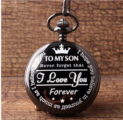 I LOVE YOU FOREVER" POCKET CHAIN WATCH