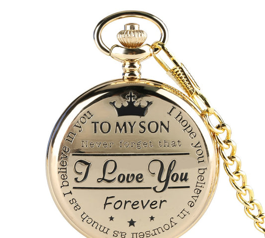 I LOVE YOU FOREVER" POCKET CHAIN WATCH