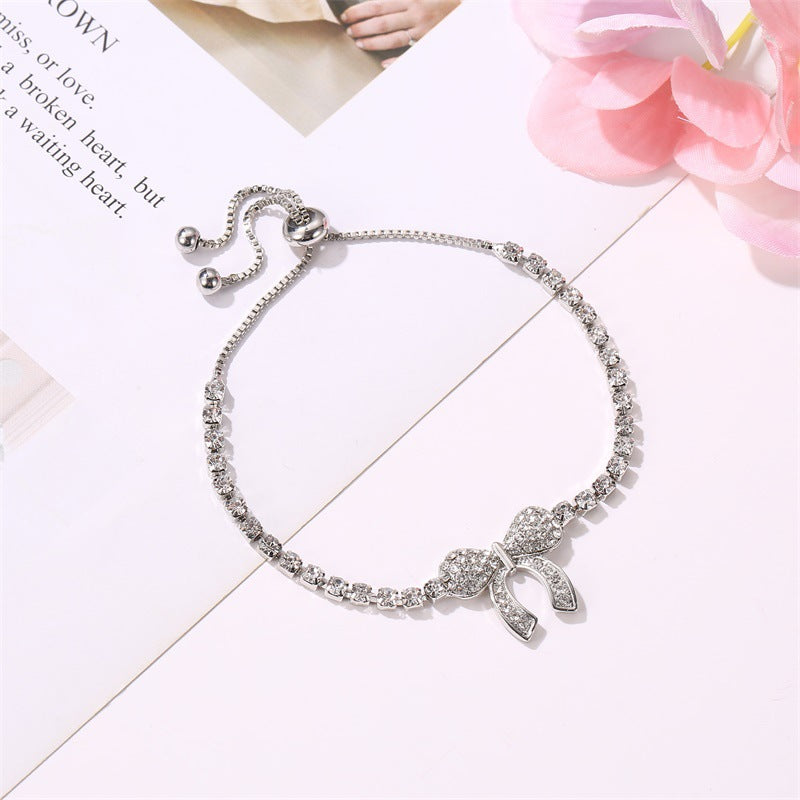 Sweet and full diamond butterfly bracelet