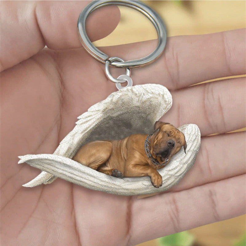 Sleeping Angel Pet Keychain