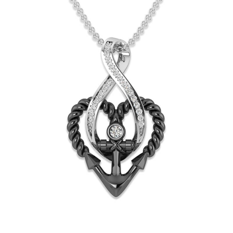 Anchor necklace ring