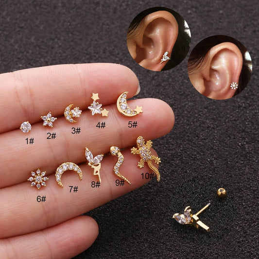 Golden Stud Earrings