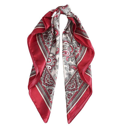 Fashion Color Matching Printed Hair Scarf