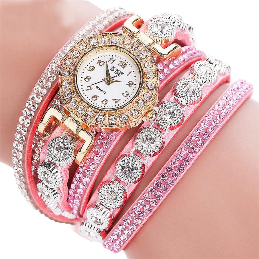 Leather Rhinestone Watch