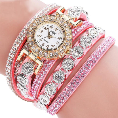 Leather Rhinestone Watch