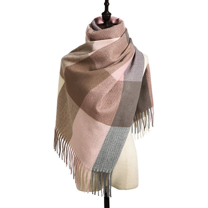 Cashmere Tassel Thickened Cold And Warm Scarf