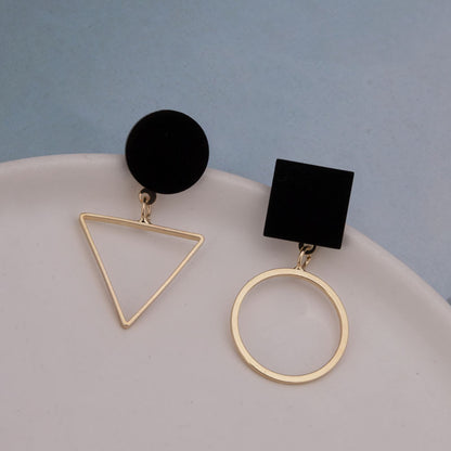 Asymmetric Geometric Triangle Earrings