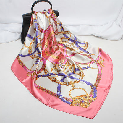 Emulation Silk Scarf Classic Belt Printed Square Scarf