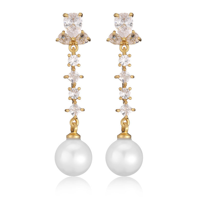 Exquisite Sparkling Zircon Earrings