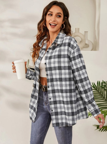 Casual Jacket Long Sleeve Plaid Shirt