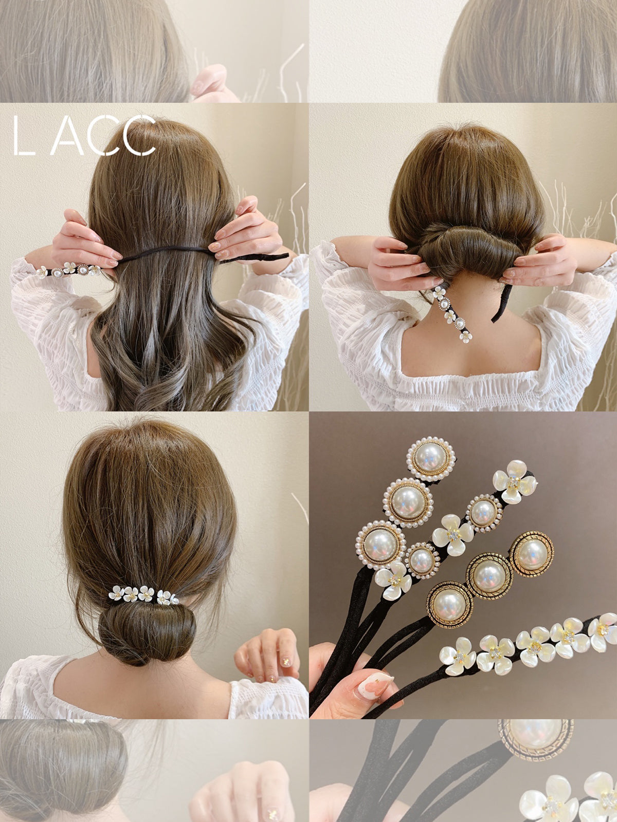 Hair Pearl Diamond Braided Hair Style Hairpin