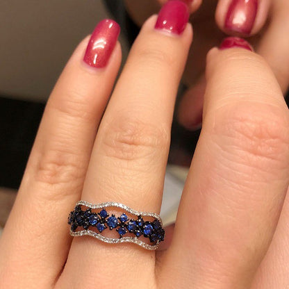 Inlaid Sapphire Ring Engagement Ring