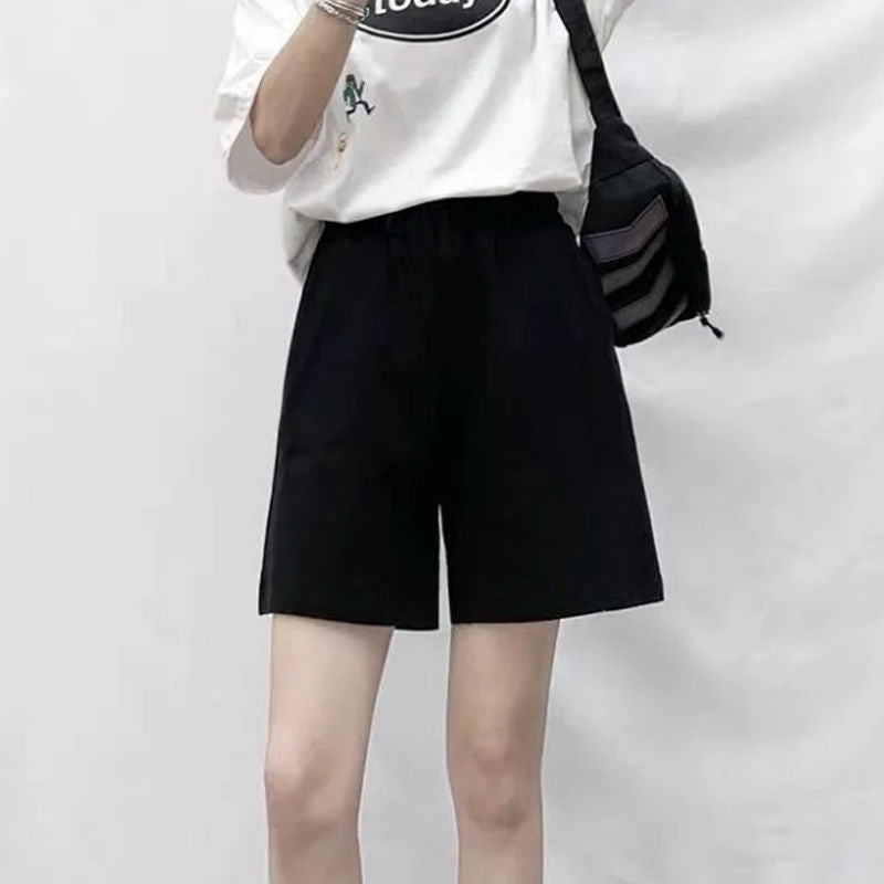 High Waist Suit Shorts Ladies Slim White