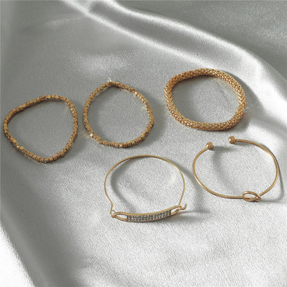 5-piece Set Of  Vintage Chain Bracelets