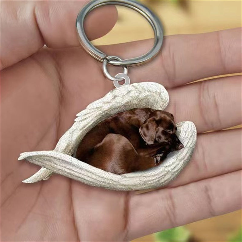 Sleeping Angel Pet Keychain