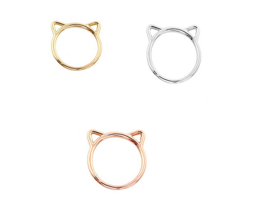Ms. Cat Ring Green Alloy Plating Kitten Ring