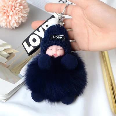 Fur Pendant Sleeping Baby Backpack Pendant