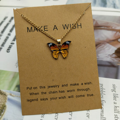 Simple Clavicle Chain Alloy Butterfly Necklace