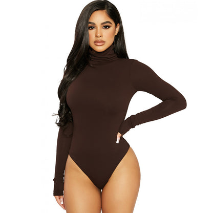 Skinny Amazon Solid Color Sexy Slim Ladies Bodysuit